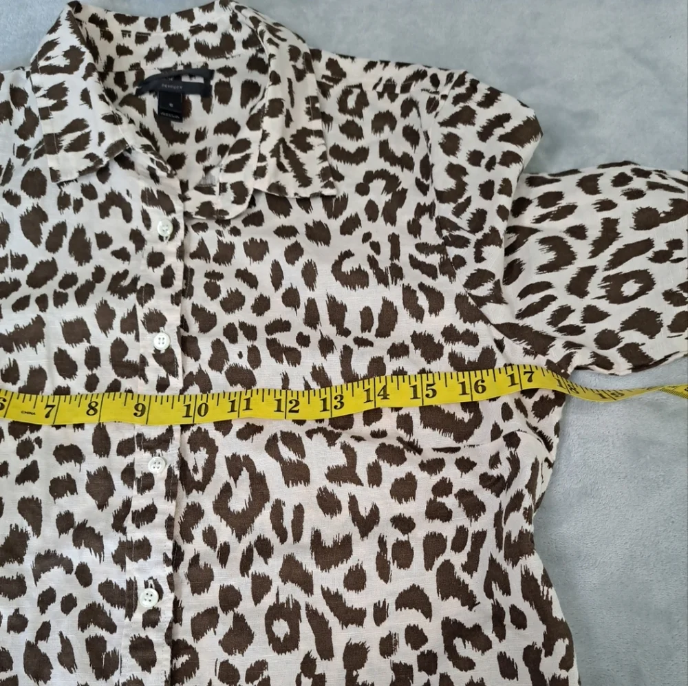 J. Crew Leopard Print Button Down Shirt - Black and White - Picture 14 of 16